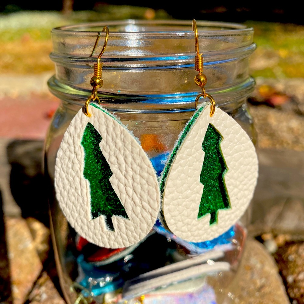 Faux leather earrings
